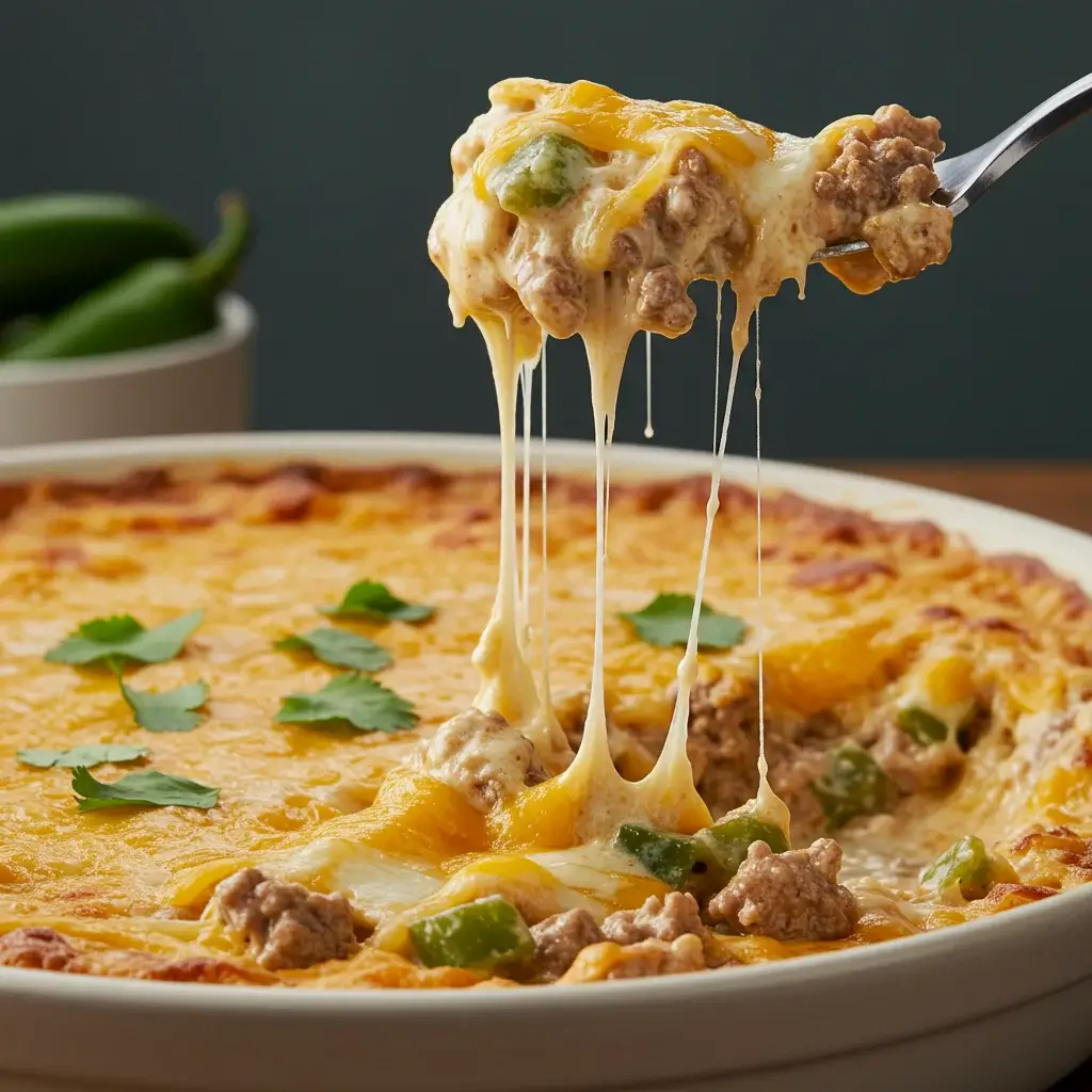 Beef and Green Chili Queso Dip