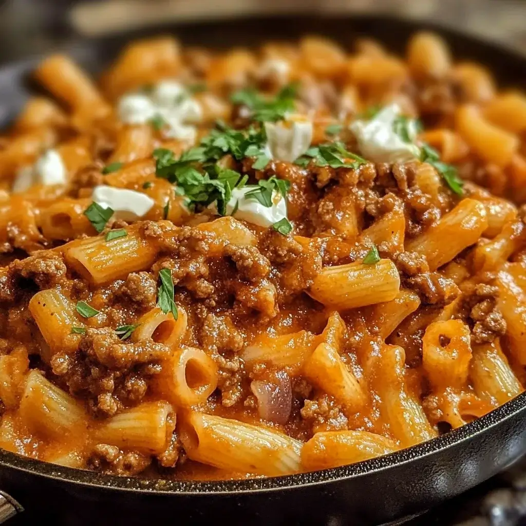 Beef Taco Pasta Skillet