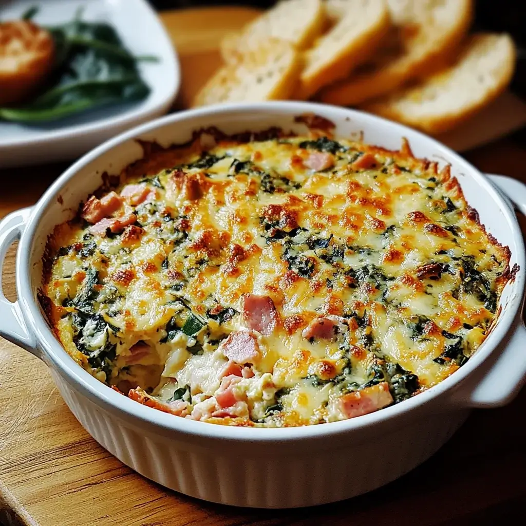 Cheesy Ham & Spinach Dip