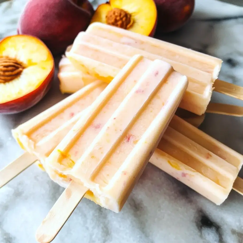 Frozen Peach Yogurt Pops