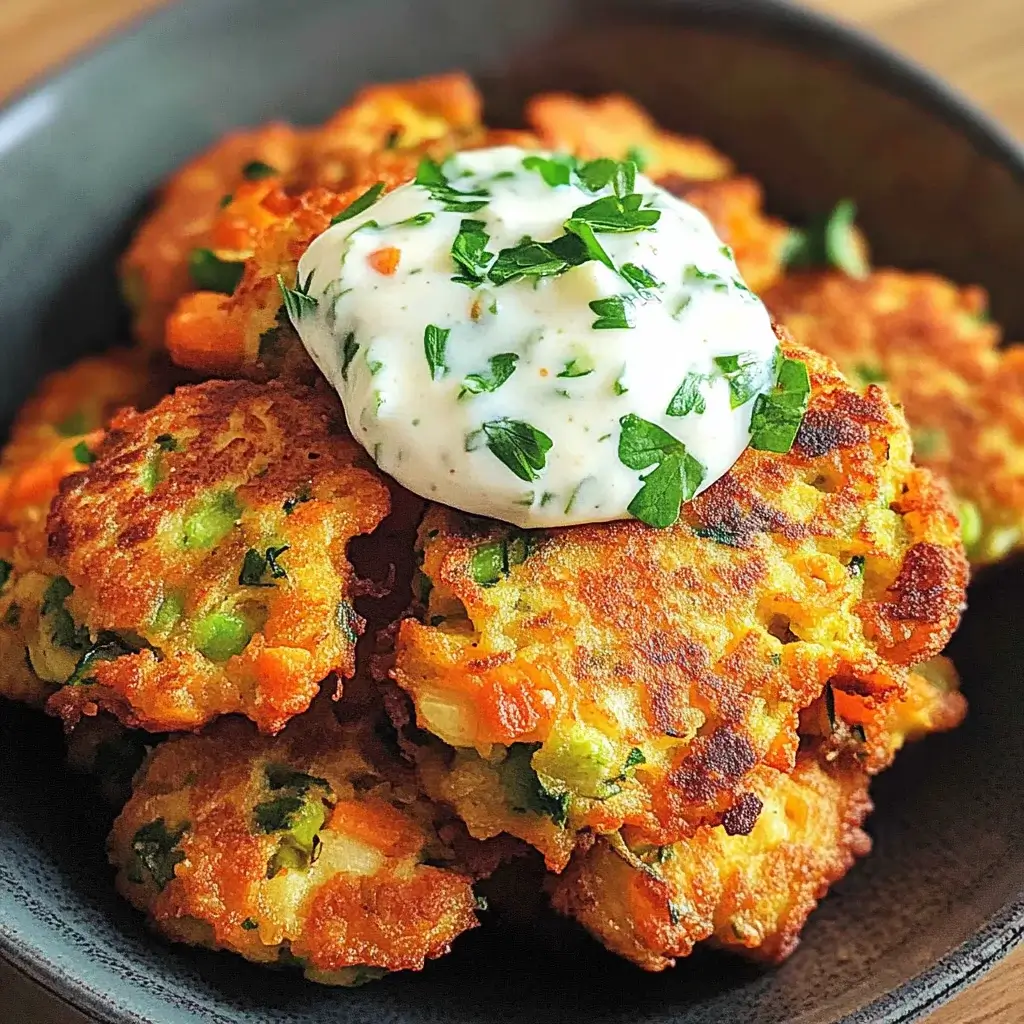 Quick Veggie Fritters with Yogurt Dip