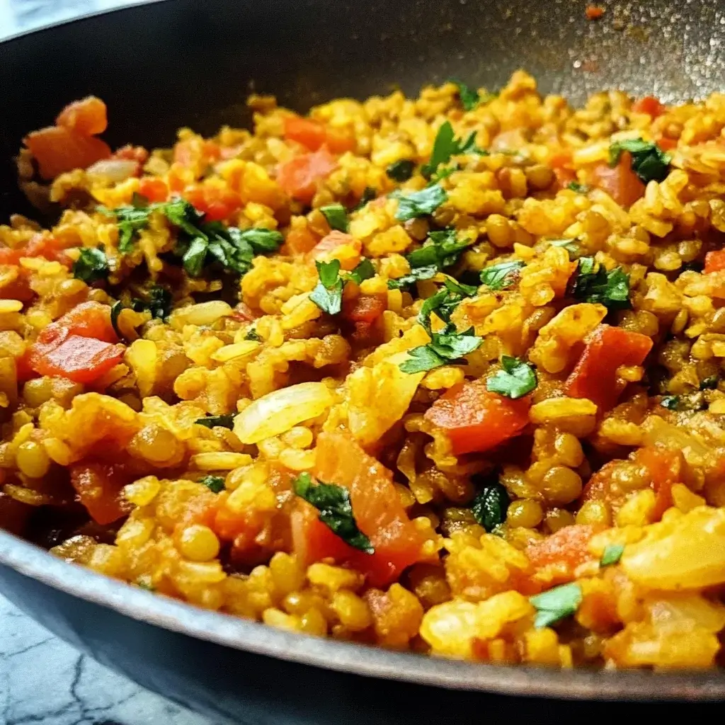 Spicy Lentil and Rice Skillet