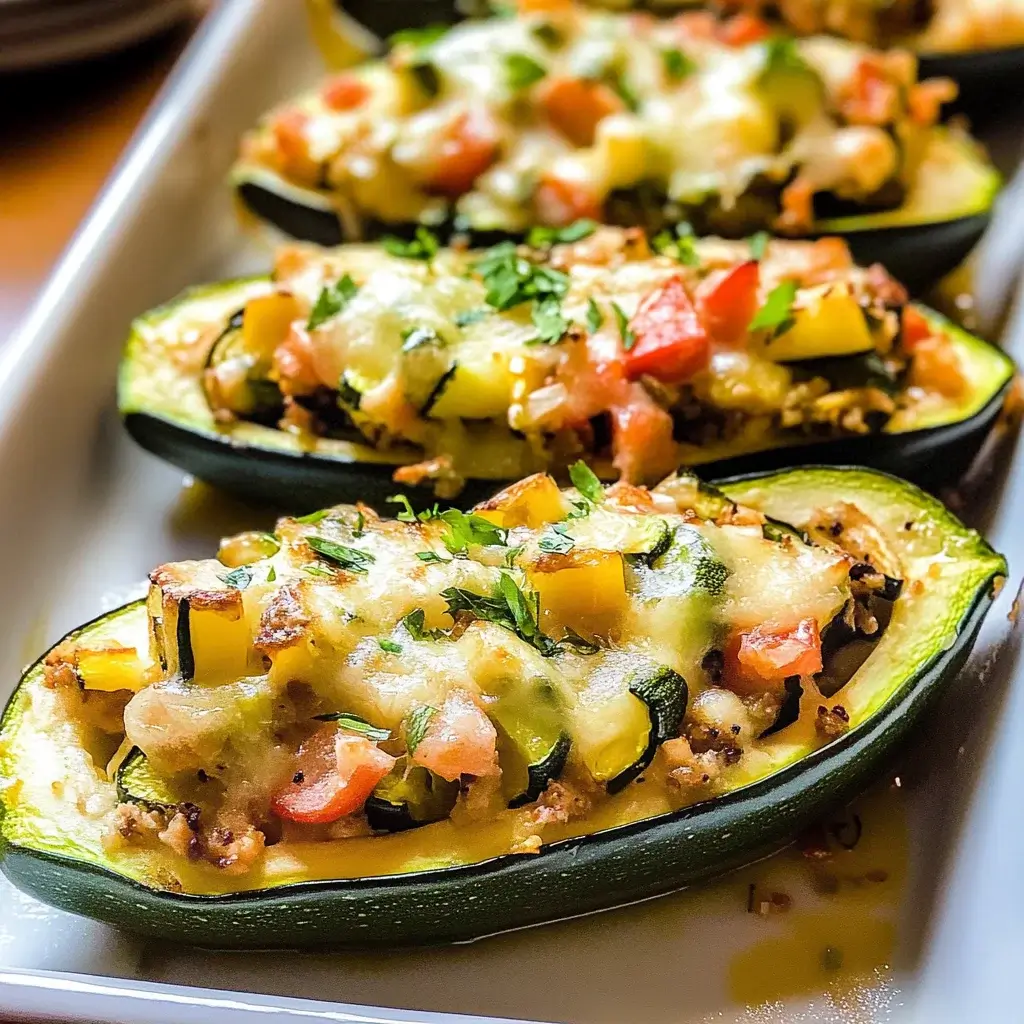 Stuffed Zucchini Boats with Veggies