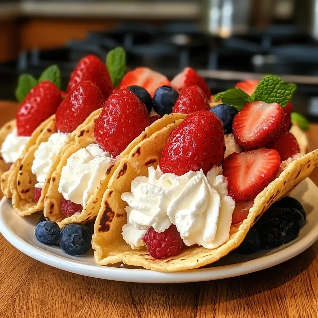 Whipped Cream Berry Tacos