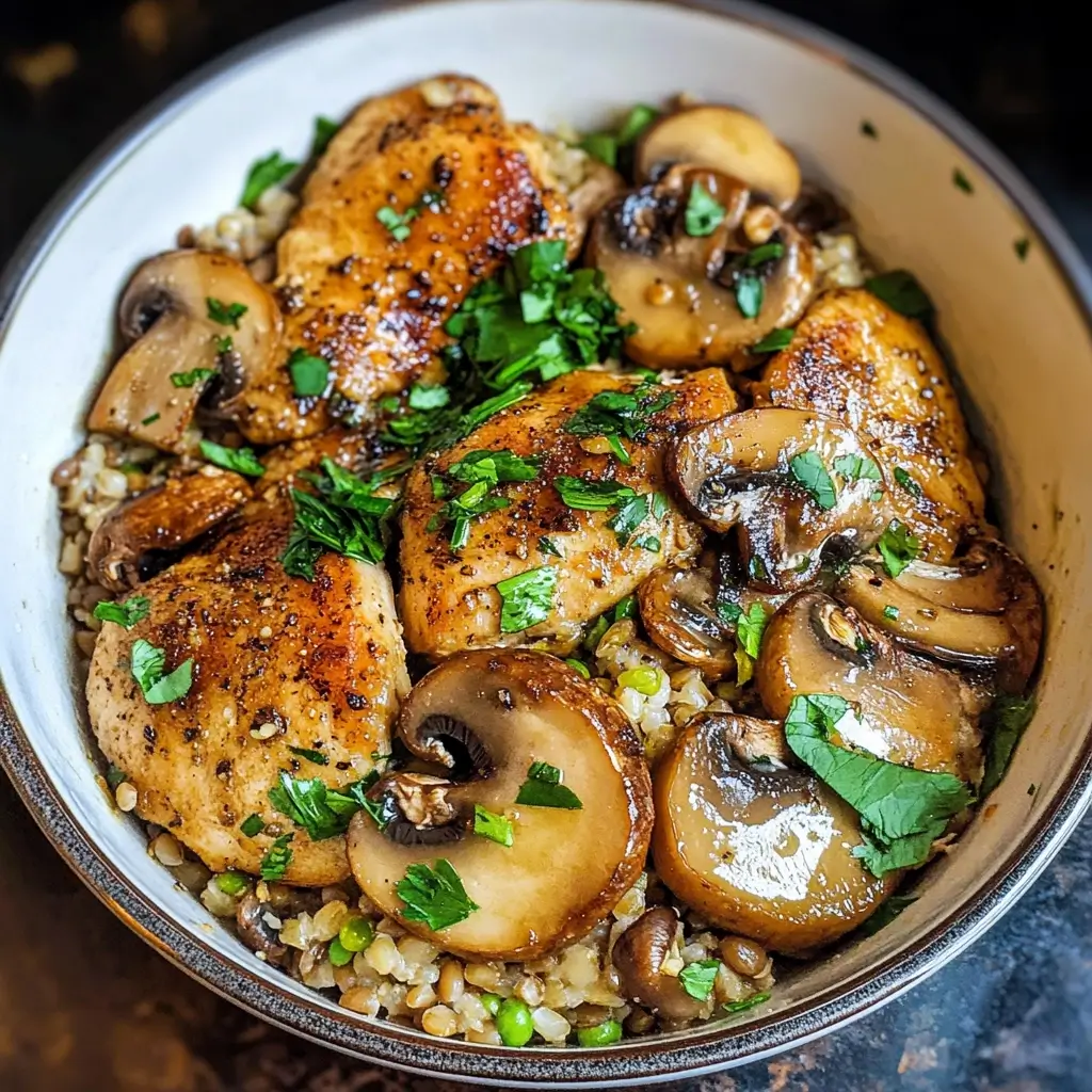Mushroom and Chicken Grain Bowl