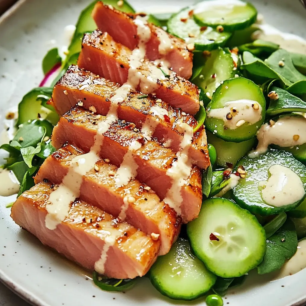 Pan-Seared Tuna with Cucumber Salad