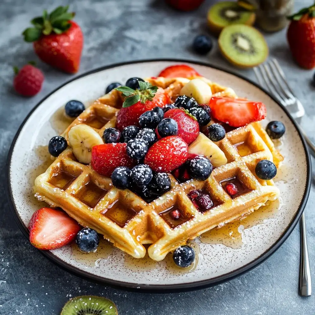 Protein Waffles with Fresh Fruit