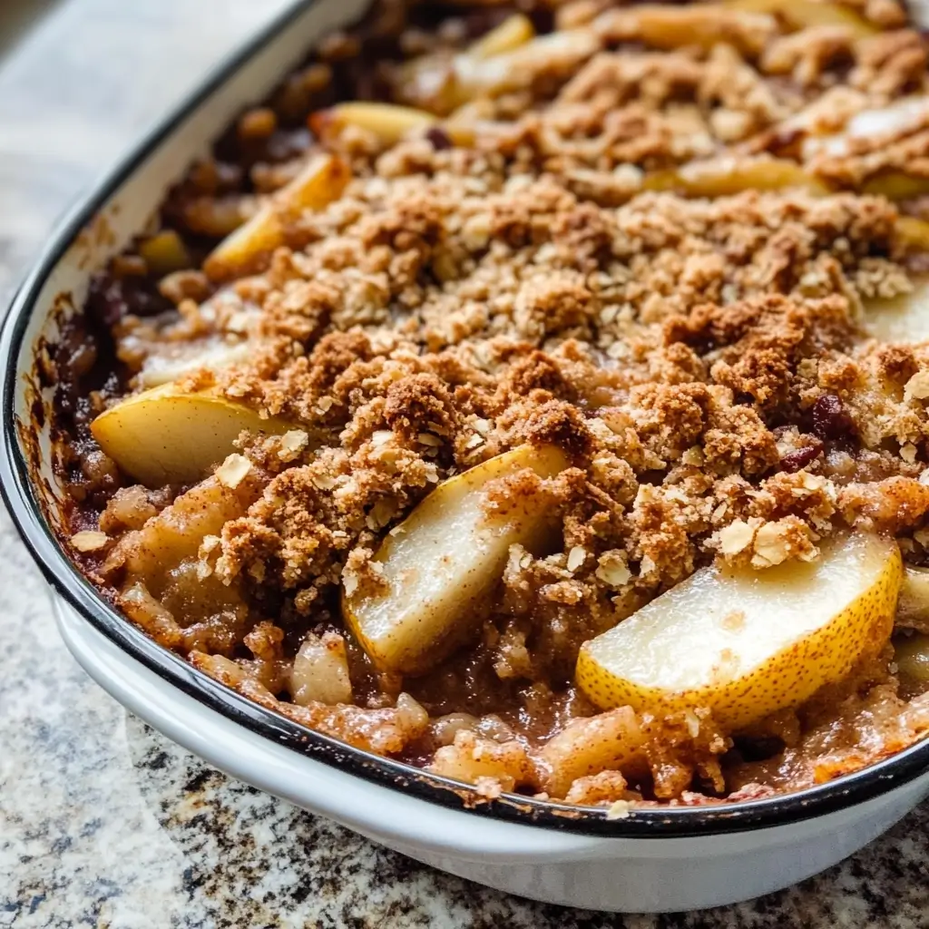 Quick Pear & Cinnamon Crumble