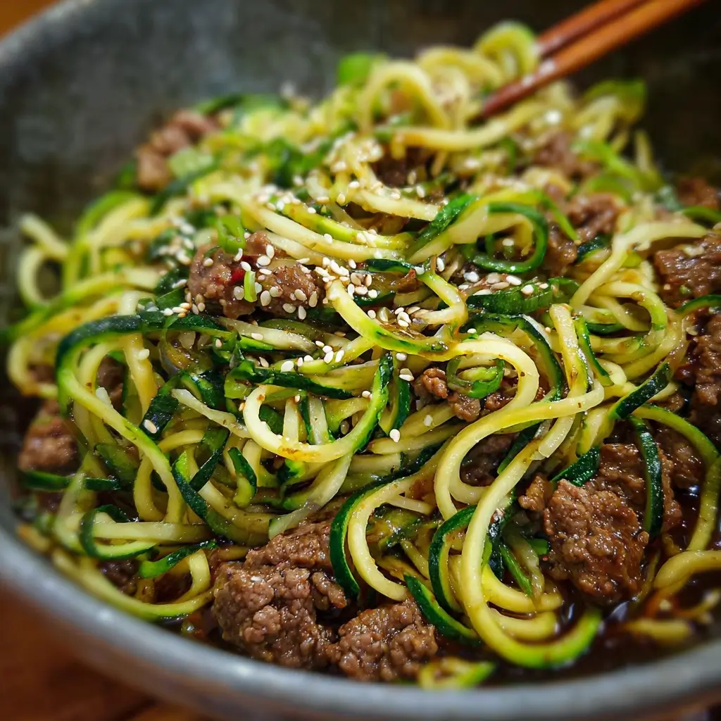 Beef and Zucchini Noodle Bowl