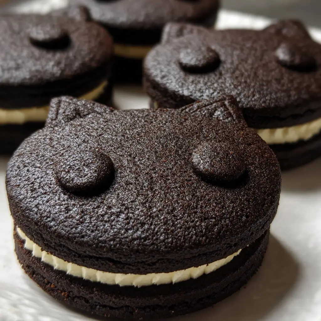 Black Cat Cookie Sandwiches