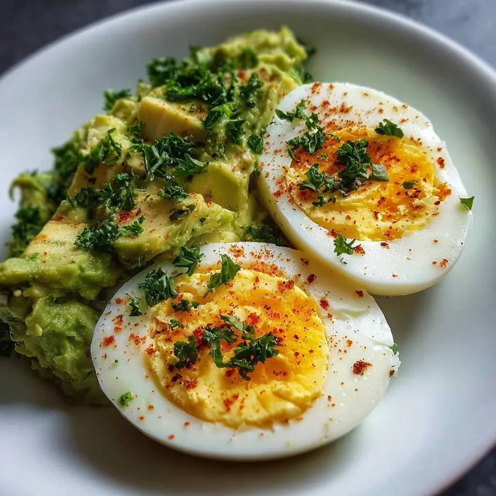 Boiled Eggs with Avocado Mash