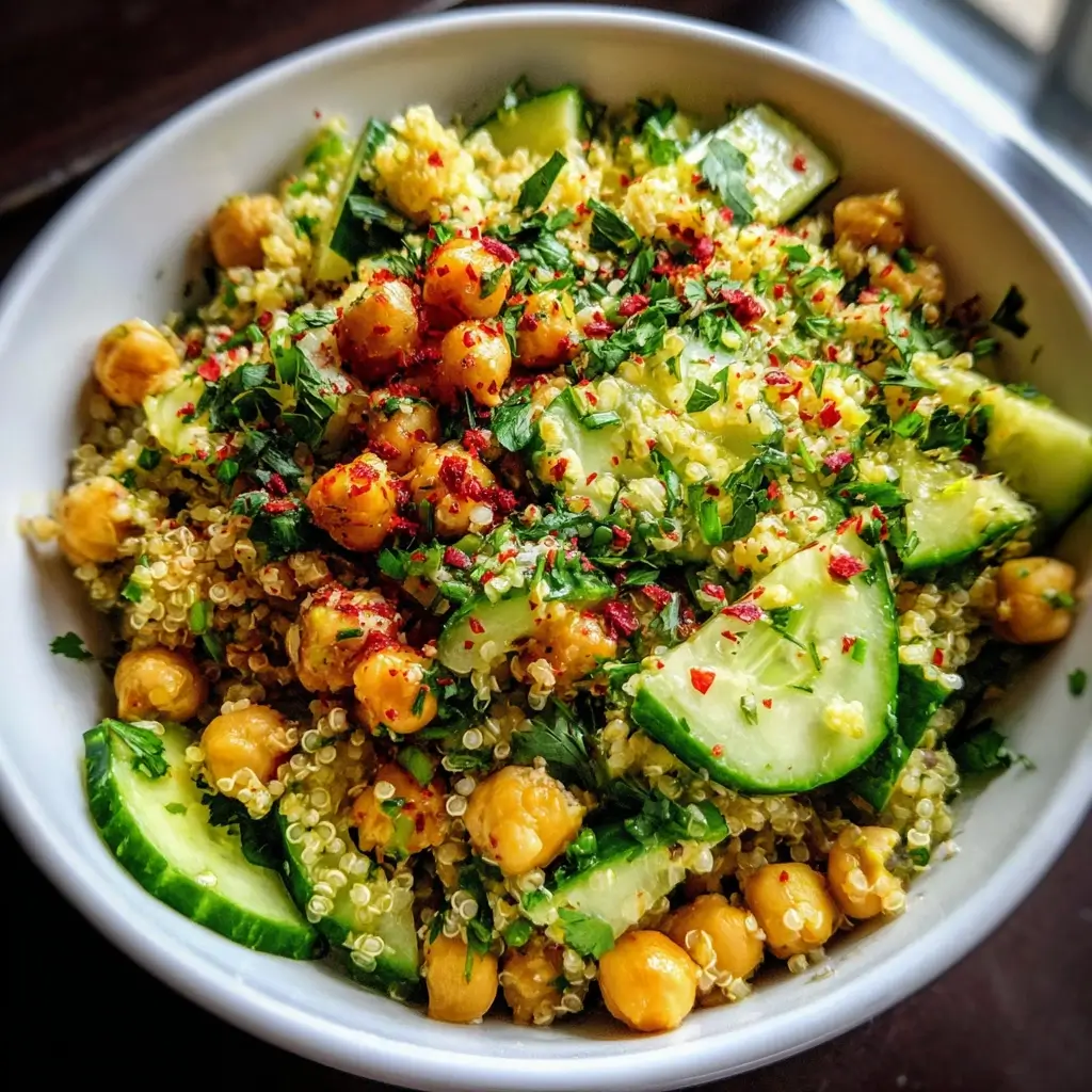 Chickpea Quinoa Cucumber Bowl