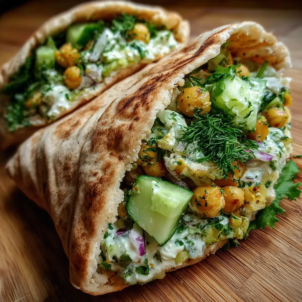 Cucumber Chickpea Pita Pockets