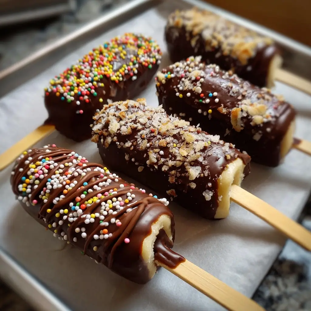 Frozen Chocolate-Covered Banana Pops