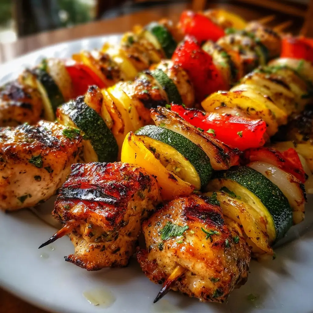 Grilled Chicken and Veggie Kabobs