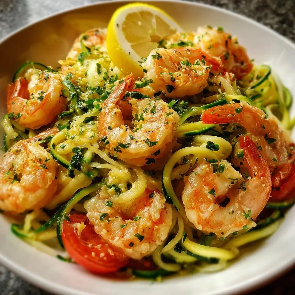 Lemon Zoodle Shrimp Salad