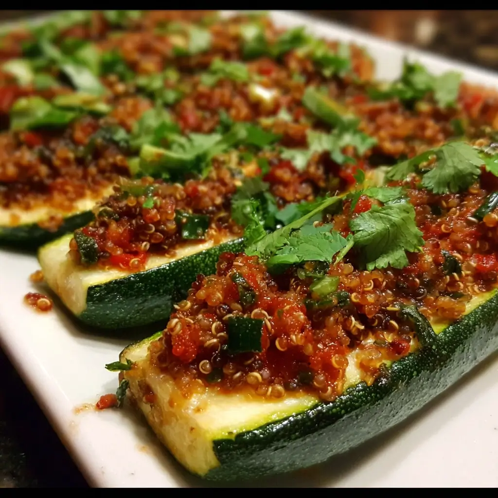 Quinoa Stuffed Zucchini Boats Recipe