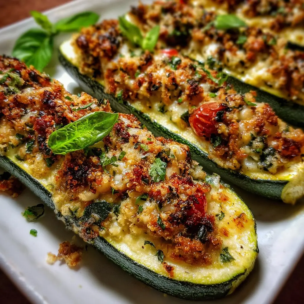 Stuffed Zucchini Mediterranean Style