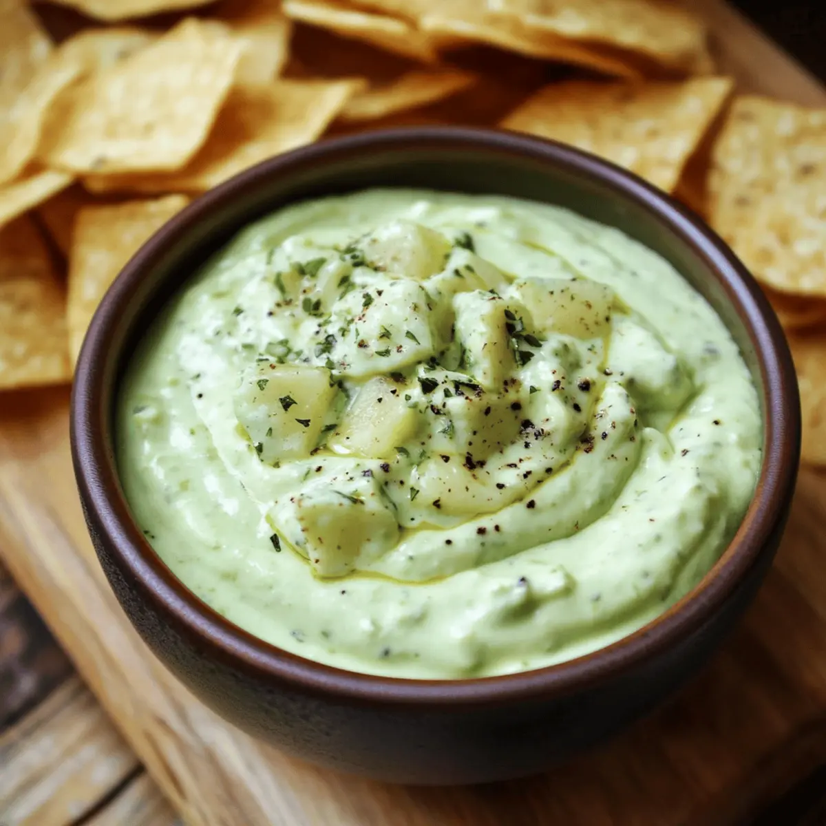 Avocado Yogurt Dip with Chips
