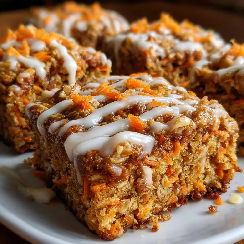 Baked Carrot Cake Oatmeal Squares
