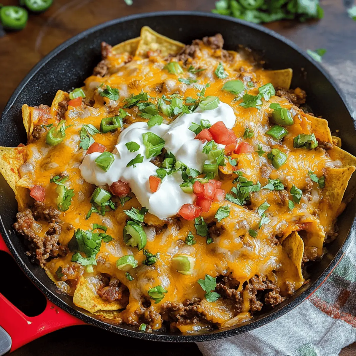 Cheesy Beef Nacho Skillet