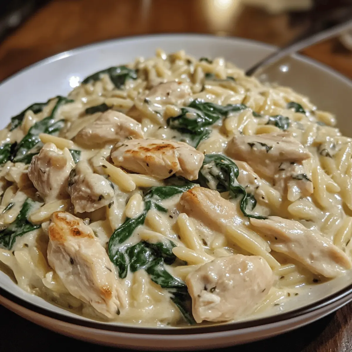Creamy Chicken and Spinach Orzo