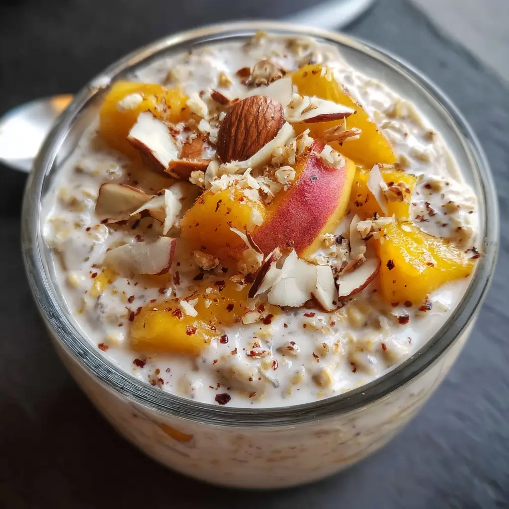 Peach Almond Overnight Oats