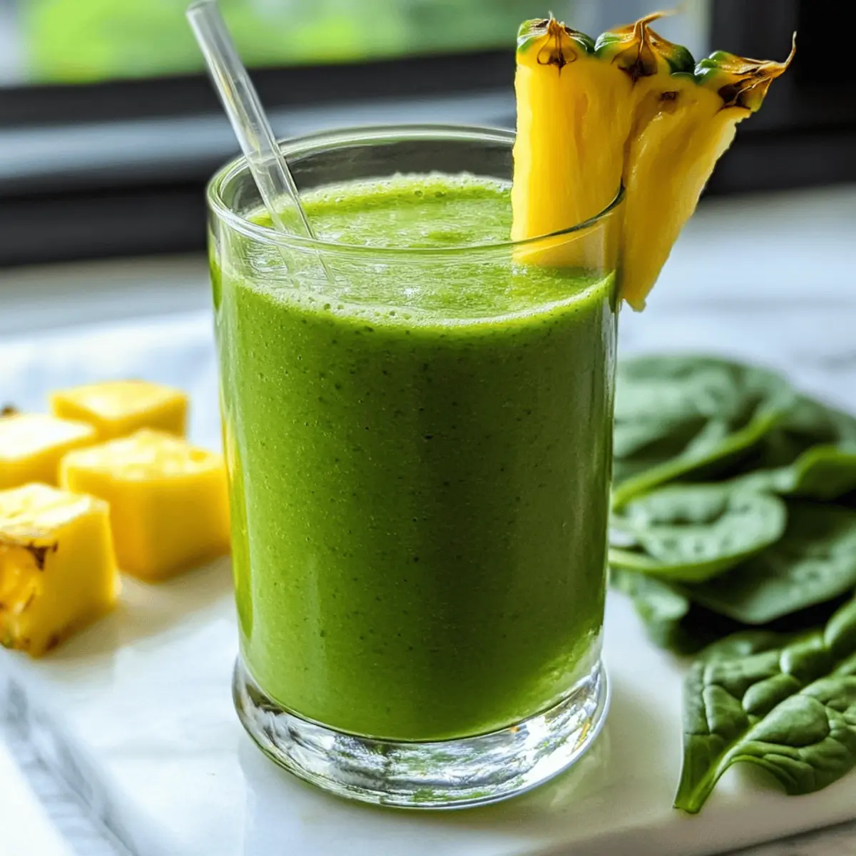 Easy Pineapple Spinach Green Smoothie for a Refreshing Boost