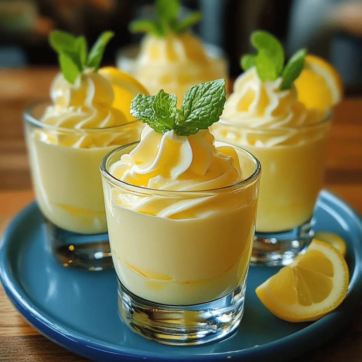 Quick Lemon Mousse in Glasses