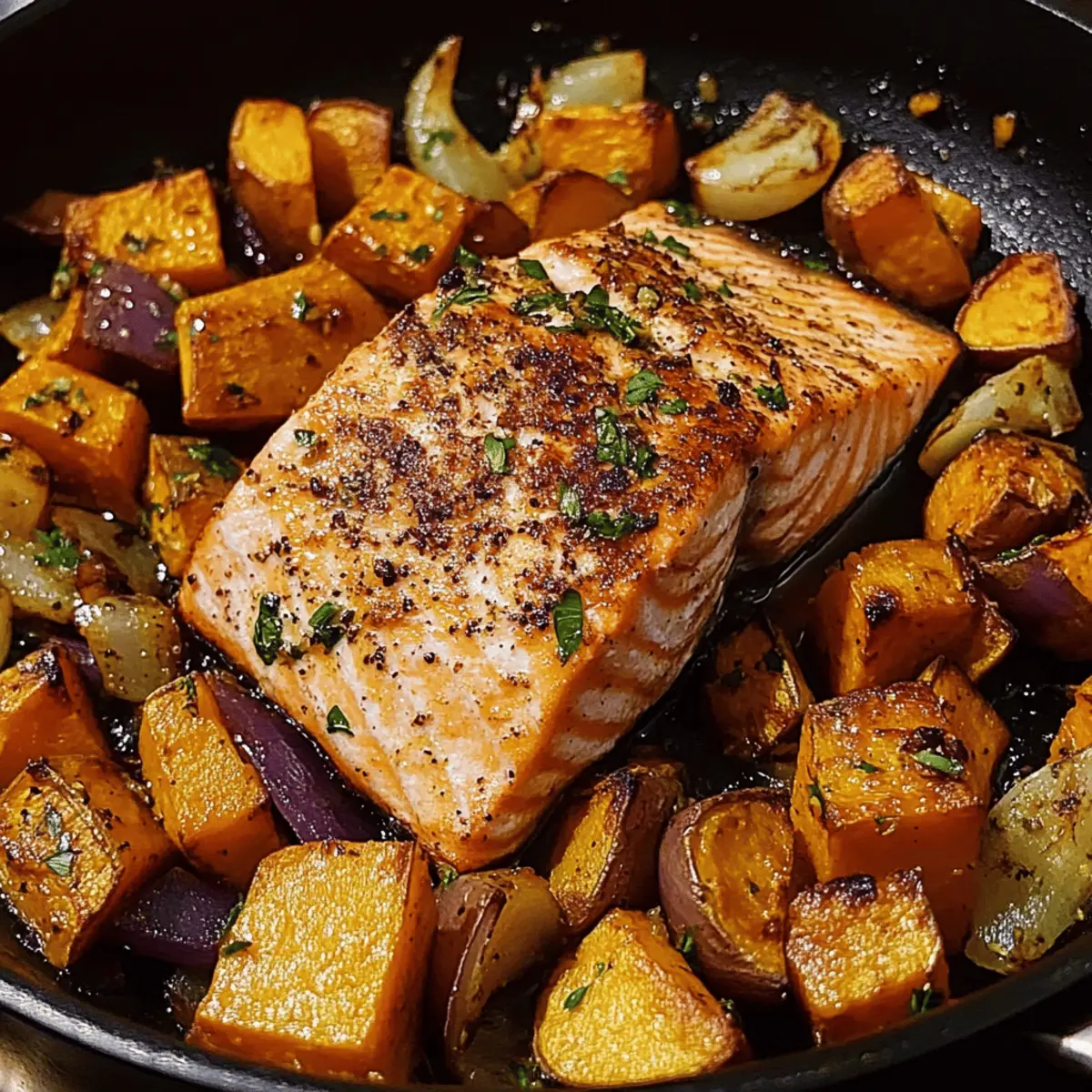 Salmon and Sweet Potato Skillet