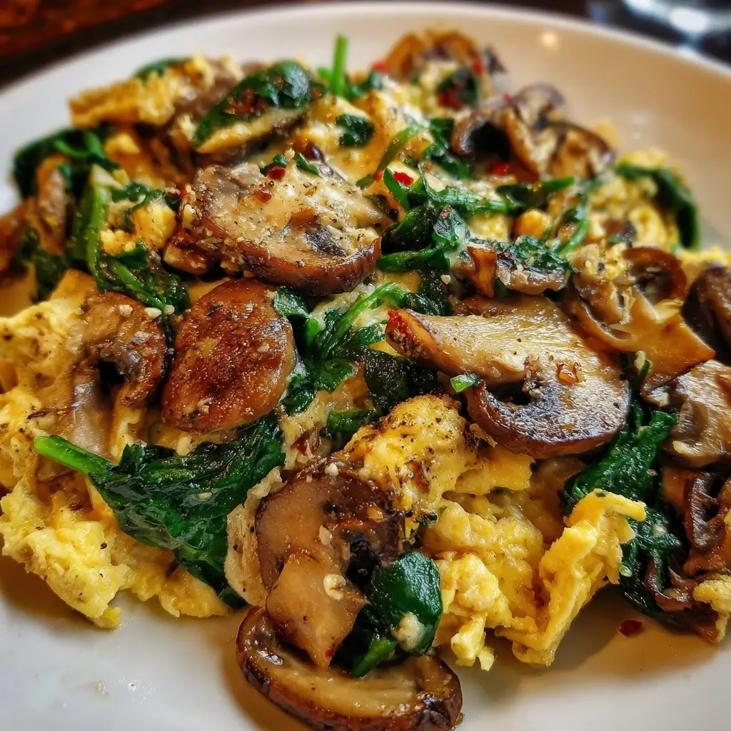Spinach Mushroom Scramble Recipe