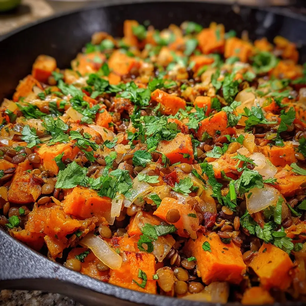 Sweet Potato and Lentil Skillet