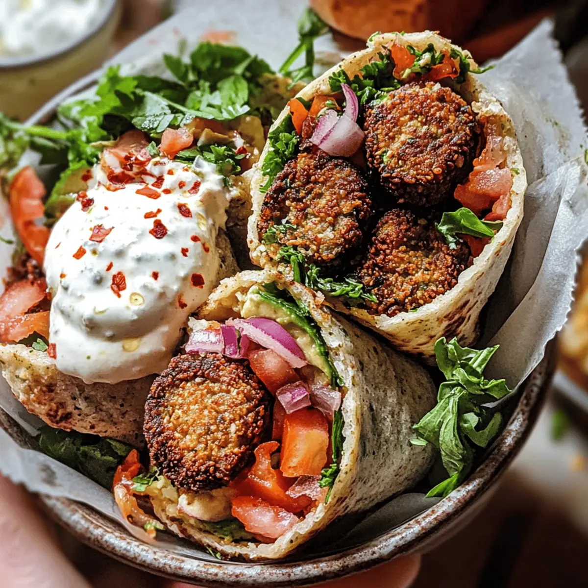 Crispy Vegetarian Falafel Wraps