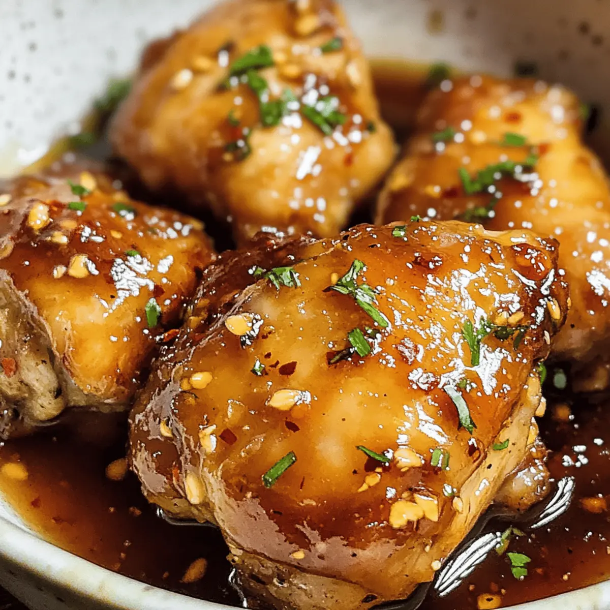 Honey Garlic Glazed Chicken Thighs
