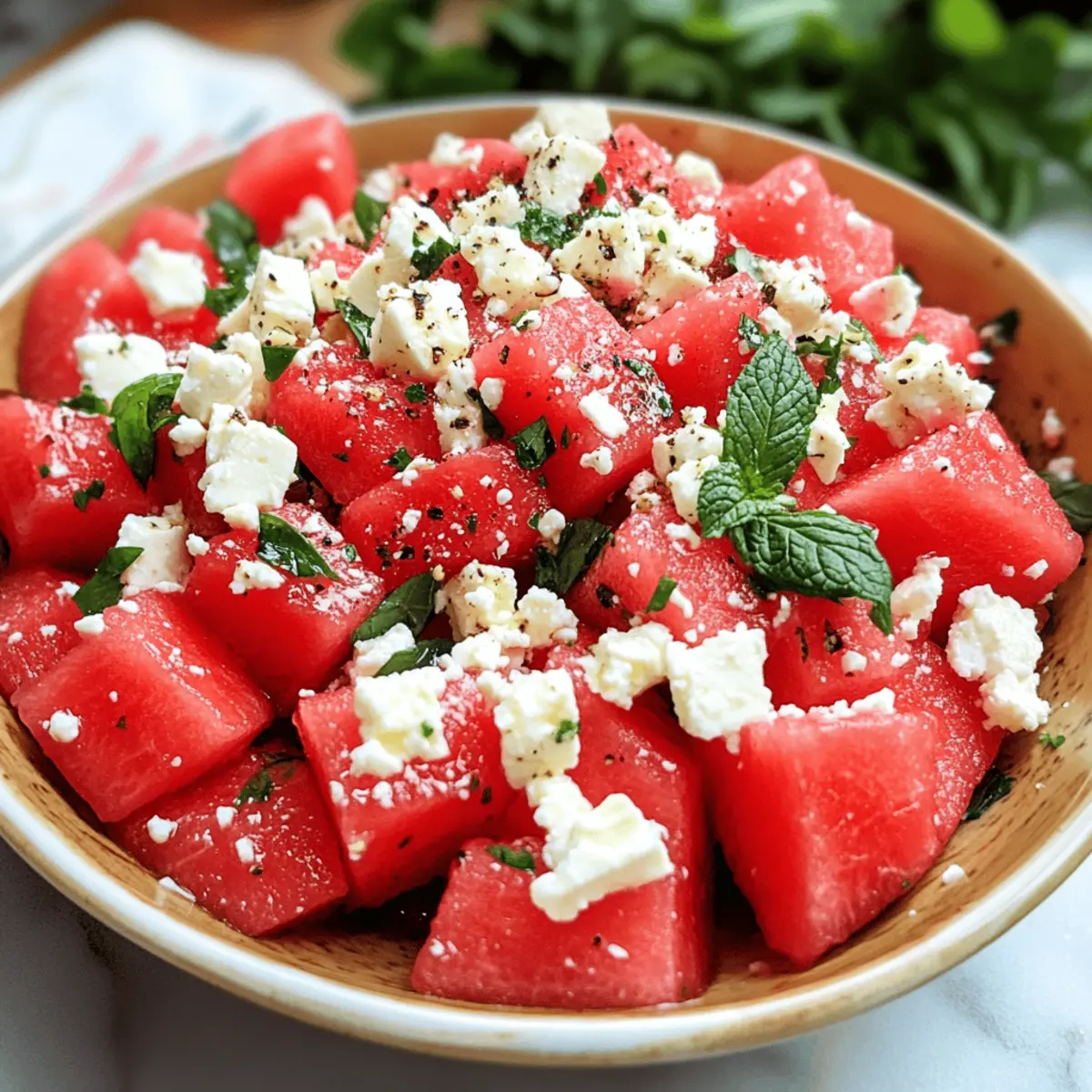 Irresistible Watermelon Feta Mint Salad Easy Refreshing Treat