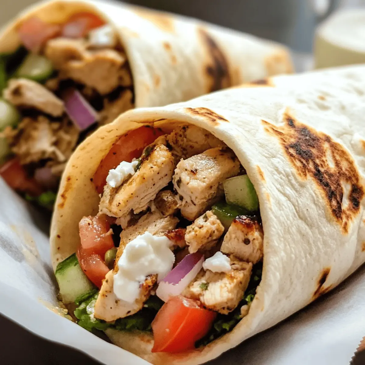 Greek Chicken Pita Wraps