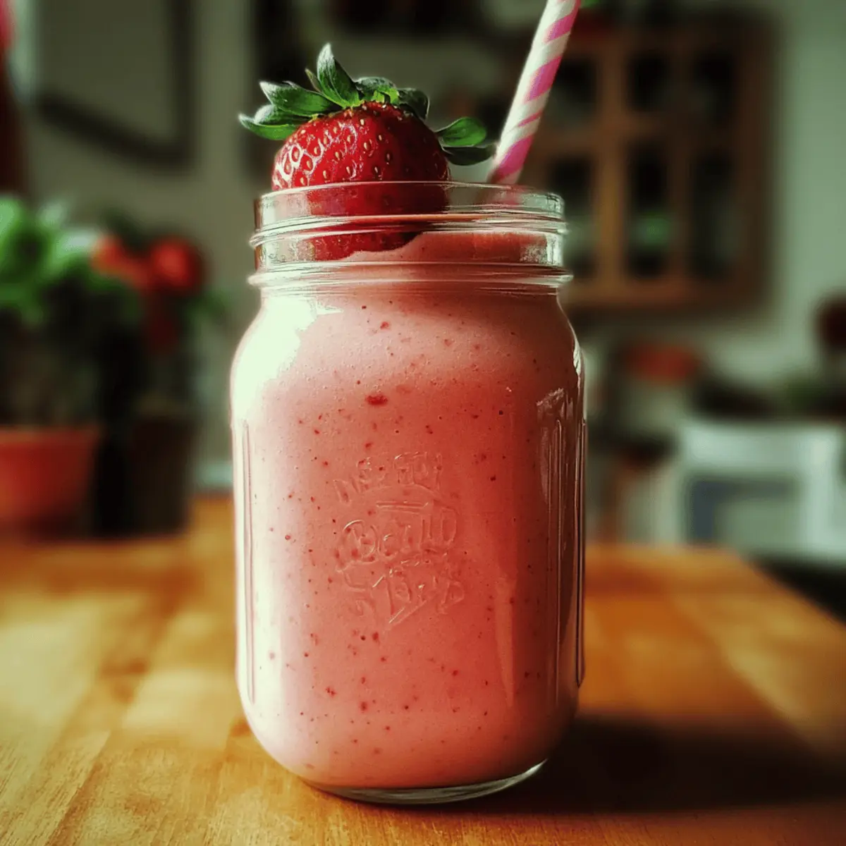 Strawberry Oat Smoothie Jar