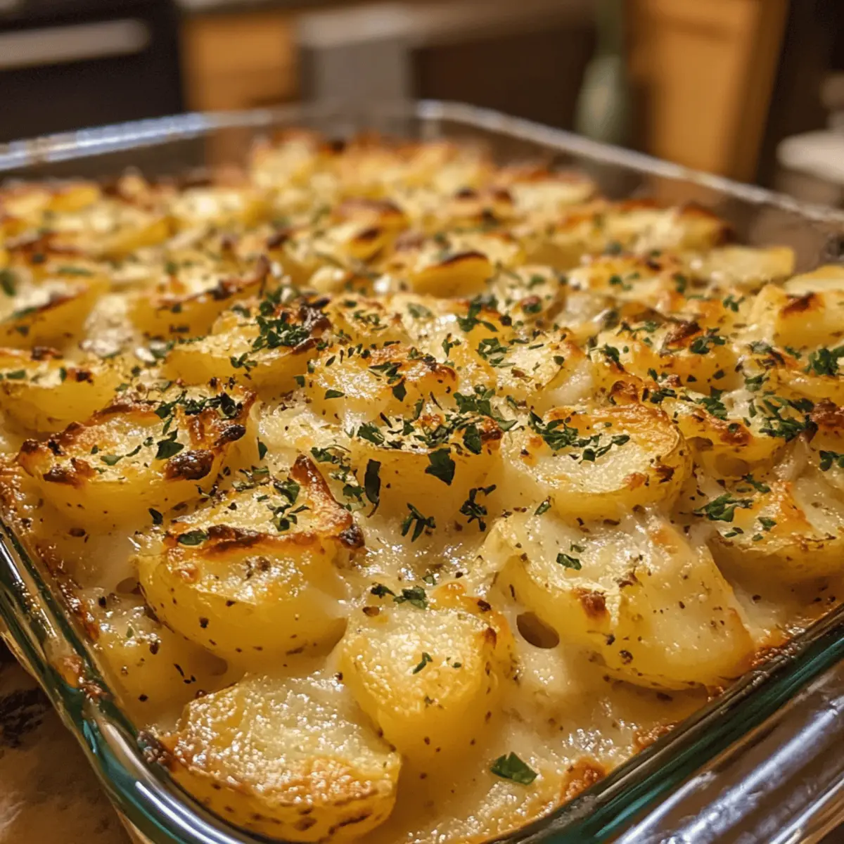 Cheesy Garlic Holiday Potato Bake