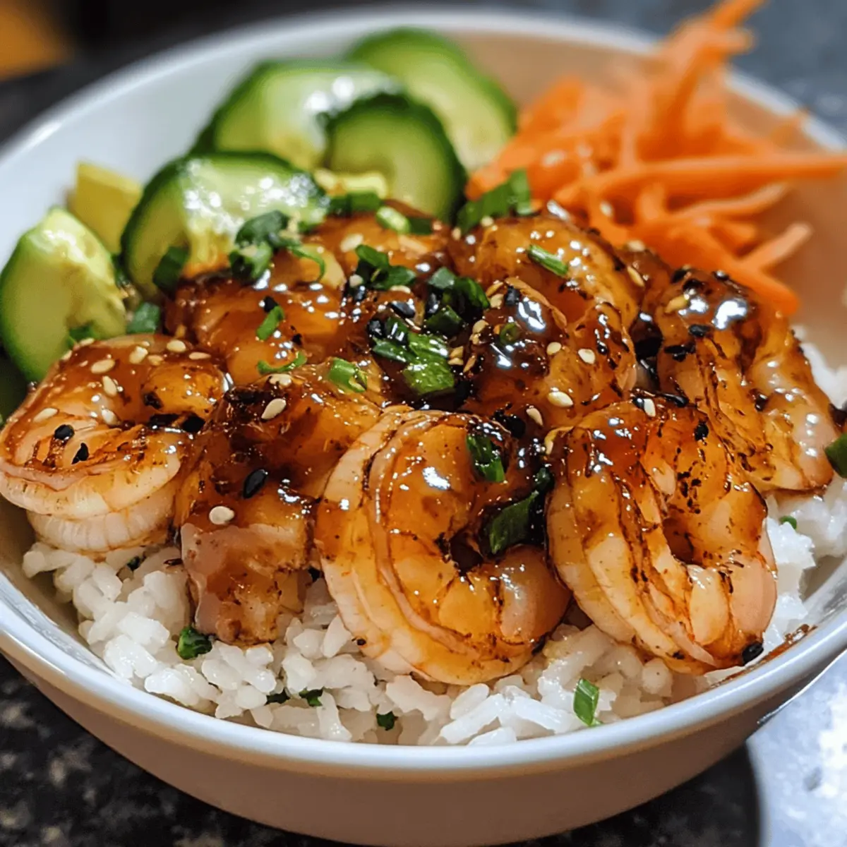Honey Garlic Shrimp Rice Bowl