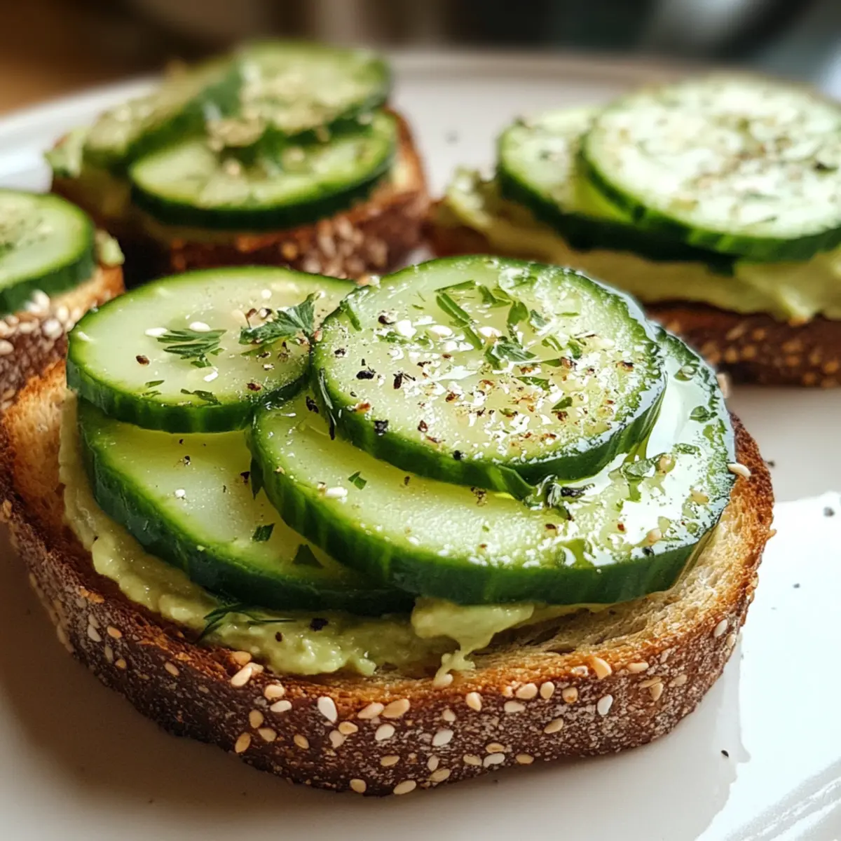 Avocado Cucumber Toast Rounds