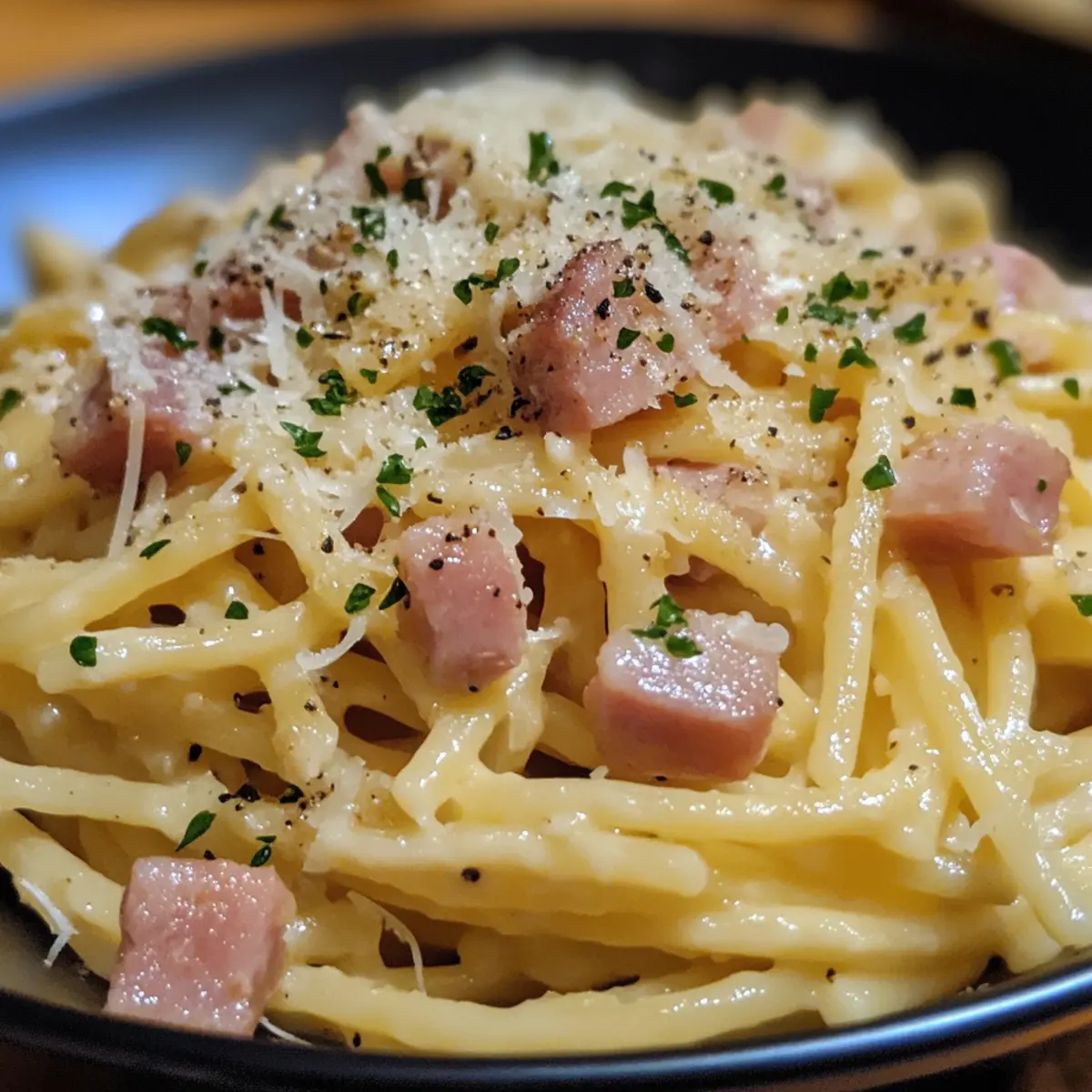 Garlic Parmesan Ham Pasta