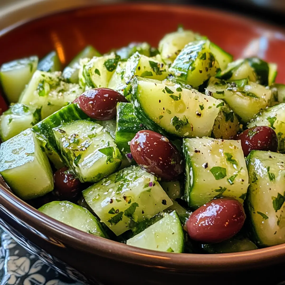 Greek Cucumber Olive Salad