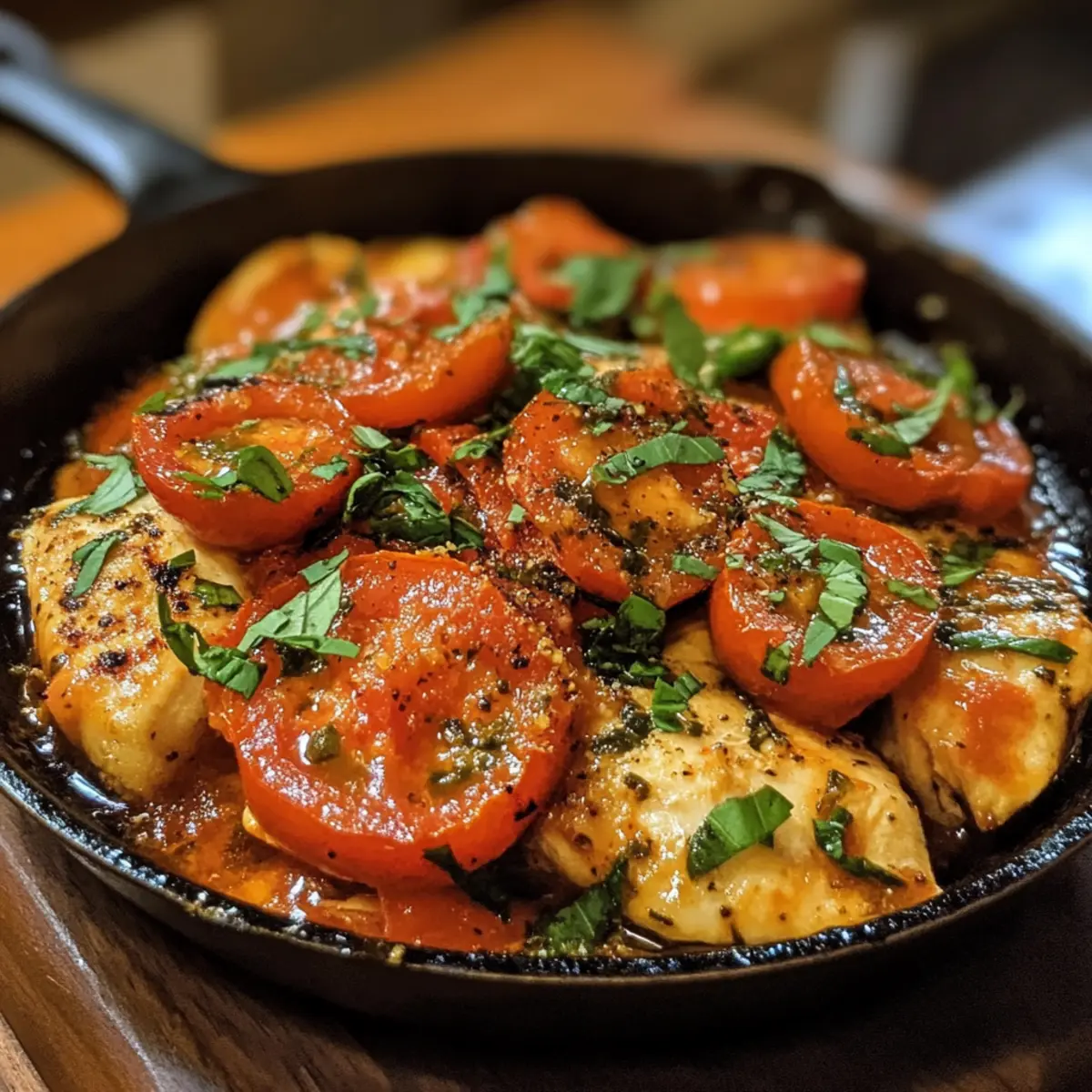 Tomato Basil Chicken Skillet