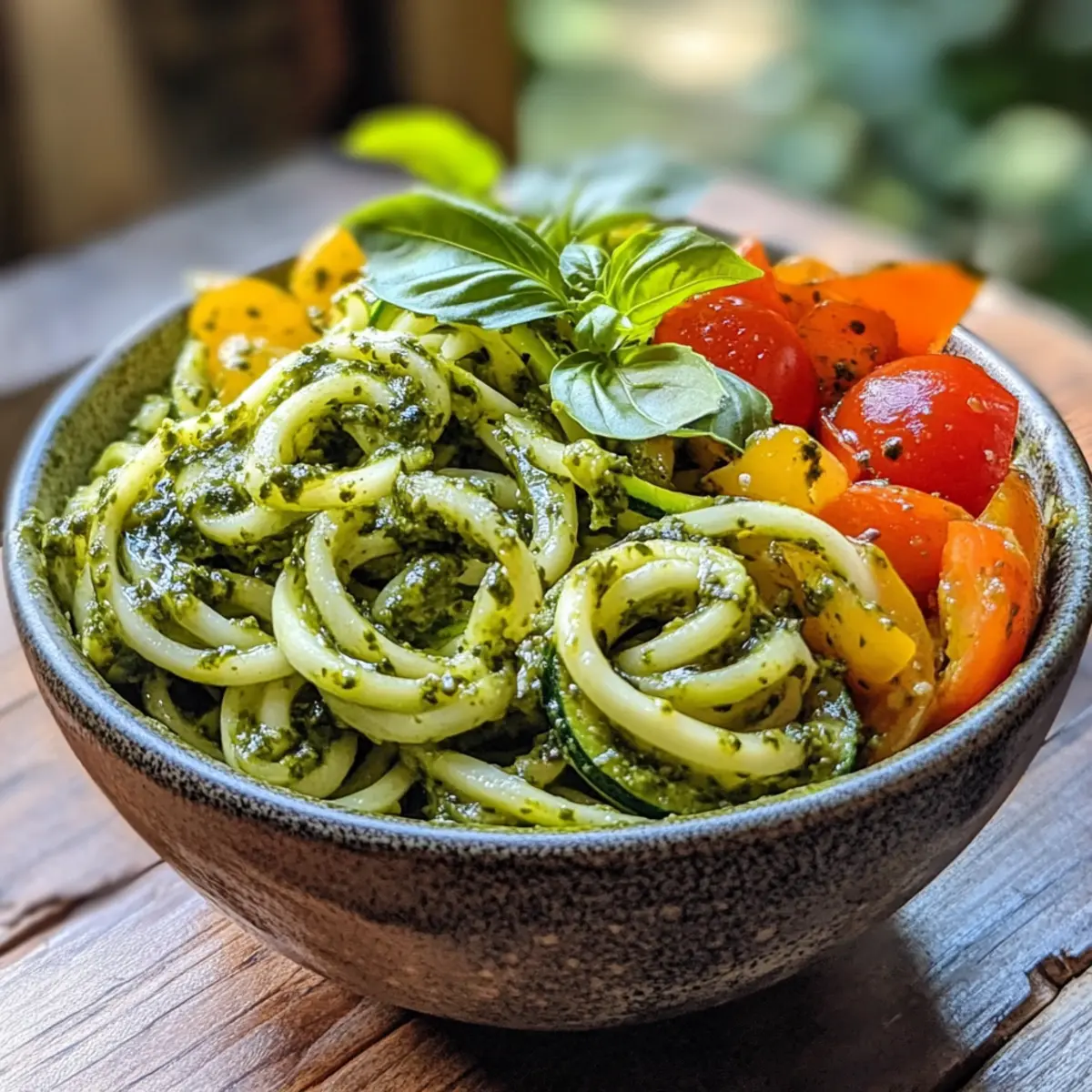 Zucchini Noodle Pesto Bowl