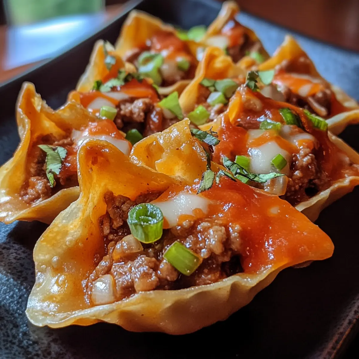 Beef Nacho Loaded Wontons