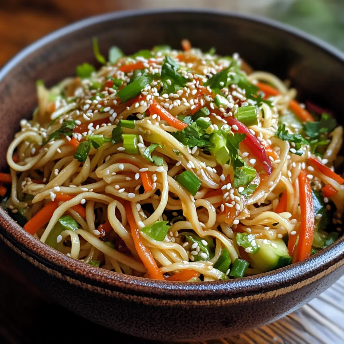 Light Sesame Veggie Noodle Salad