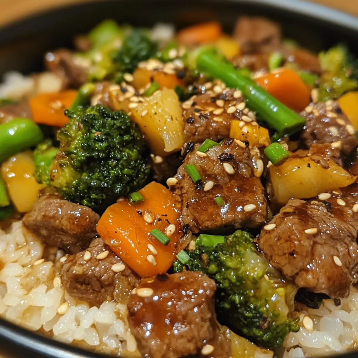 Beef Veggie Garlic Rice
