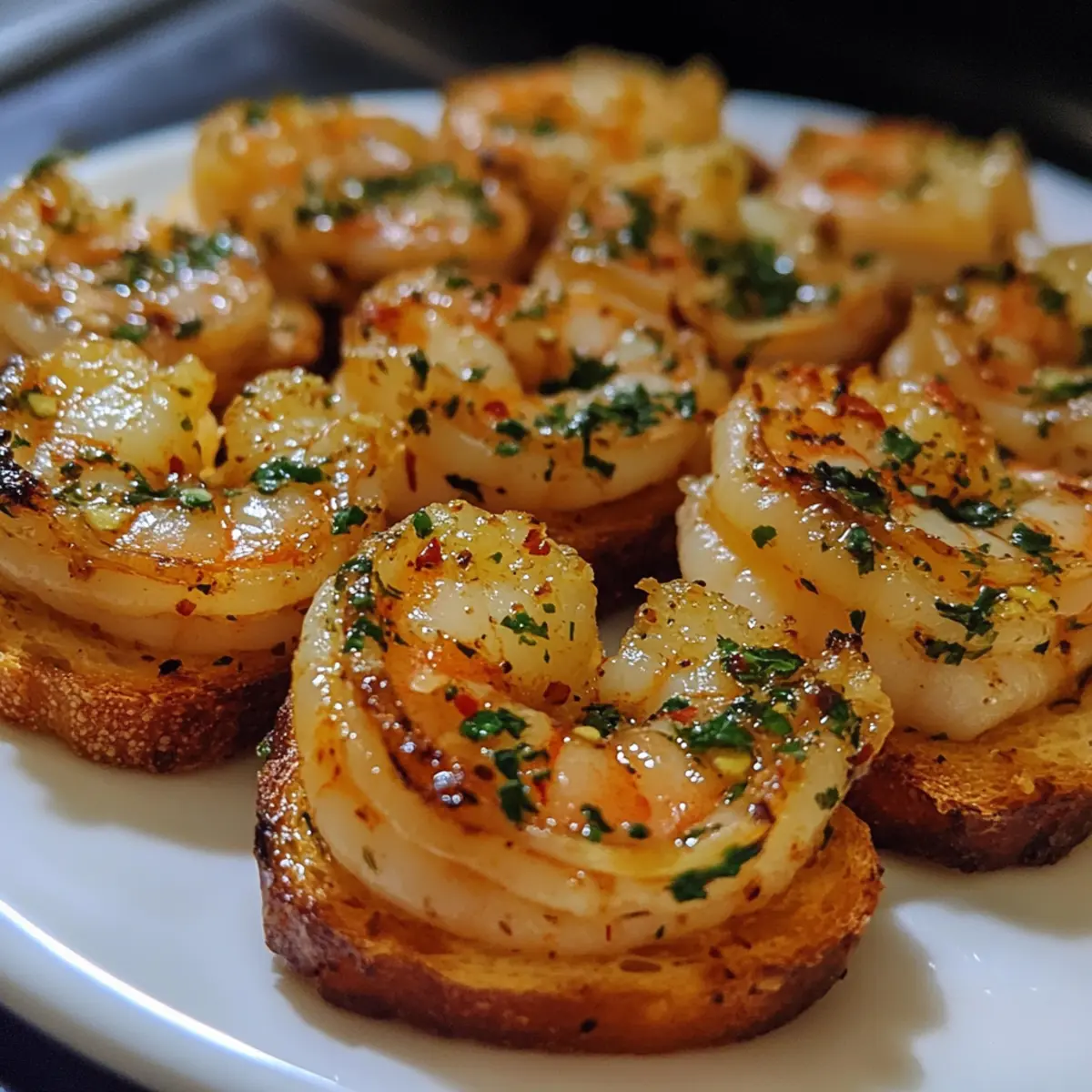 Spicy Shrimp Garlic Toasts