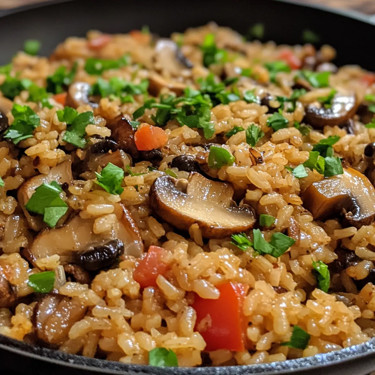 Comforting Mushroom Rice Skillet