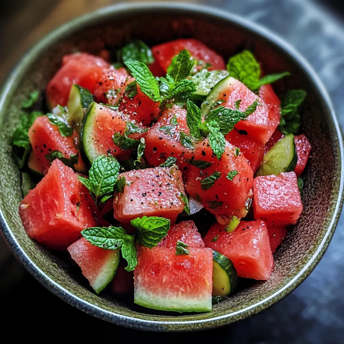 Refreshing Watermelon Mint Fresh Salad Bowl with a Zesty Twist